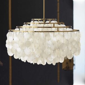 Sea Shell Chandelier Pendant Light – Nordic Luxury Design for Bedroom, Living Room, Dining Table & Staircase