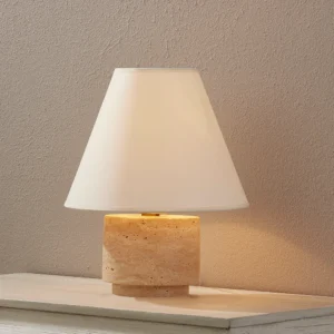 Nordic Simple Modern Travertine Table Lamp Designer Wabi Sabi Style Living Room Study Bedroom Bedside Guesthouse Decorative Light