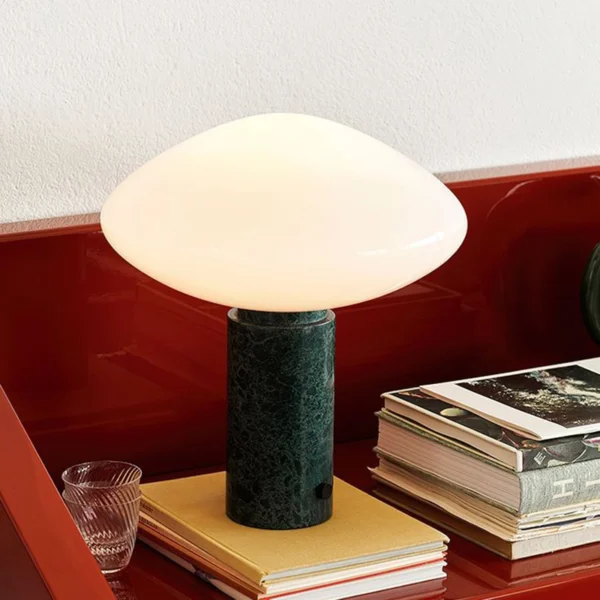 Nordic Danish Minimalist Green Marble Table Lamp Modern Art Designer Bedside Light for Living Room Bedroom Decor