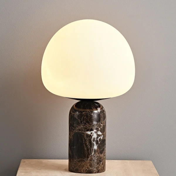 Nordic Minimalist Light Luxury Glass Marble Table Lamp Japanese Minimalist Retro Decorative Light for Study Living Room Bedroom