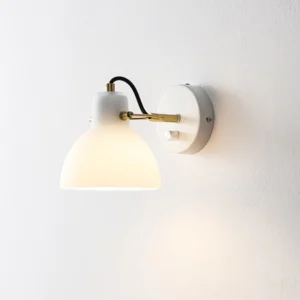Nordic Bedroom Bedside Reading Lamp Modern Simple White Jade Glass Wall Lamp Rotatable Adjustable Entrance Corridor Light