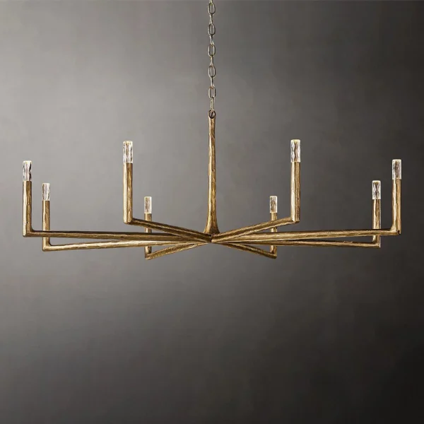 Full Copper Crystal Chandelier American Vintage Villa Living Room Dining Room High-End Art Decoration Lighting