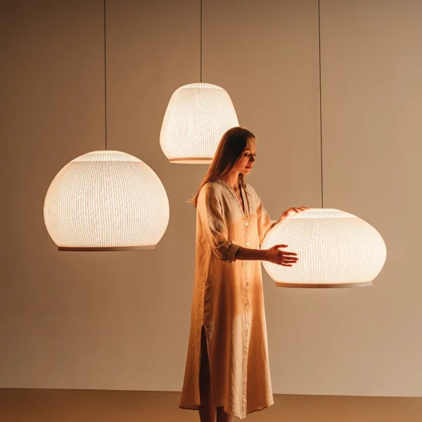 Modern Minimalist Knitting Fabric Pendant Lamp – Ideal for Dining Room, Living Room, and Bedroom Lighting