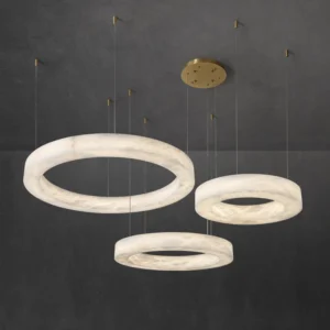 Modern Luxury Copper Spanish Marble Chandelier for Living Room Dining Room Villa Hotel Restaurant Alabaster Hanging Pendant Lamp