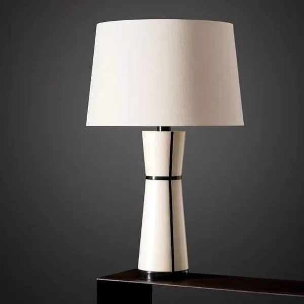 Modern Design Leather Fabric Lampshade Desk Table Lamp Living Room Sofa Corner Table Light Hotel Bedside Stand Lamp
