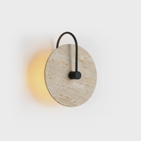 Nordic Modern Minimalist Yellow Travertine Wall Lamp for Bedroom Bedside Corridor Passage Designer Accent Wall Decor