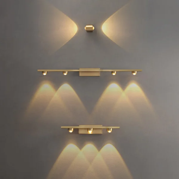 Luxury American Full Copper LED Wall Lamp Living Room Bedroom Hotel Vanity Mirror Background Wall Unique Ambient Decorative Light