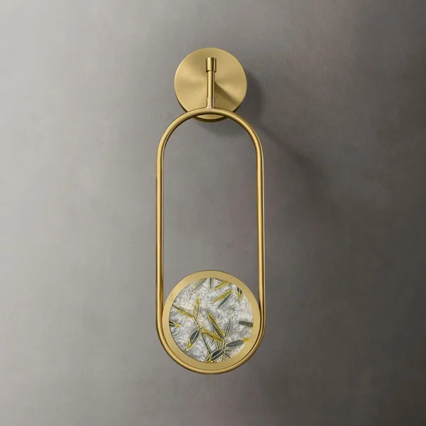 Full Copper Enamel Wall Lamp New Chinese Style Zen Design for Tea Room Study Entryway Corridor Bedroom Bedside Decorative Light Fixture