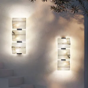 Luxury Design Natural Marble Wall Lamp for Living Room Hotel Bedroom Indoor Home Decor Wall Mounted Fixture