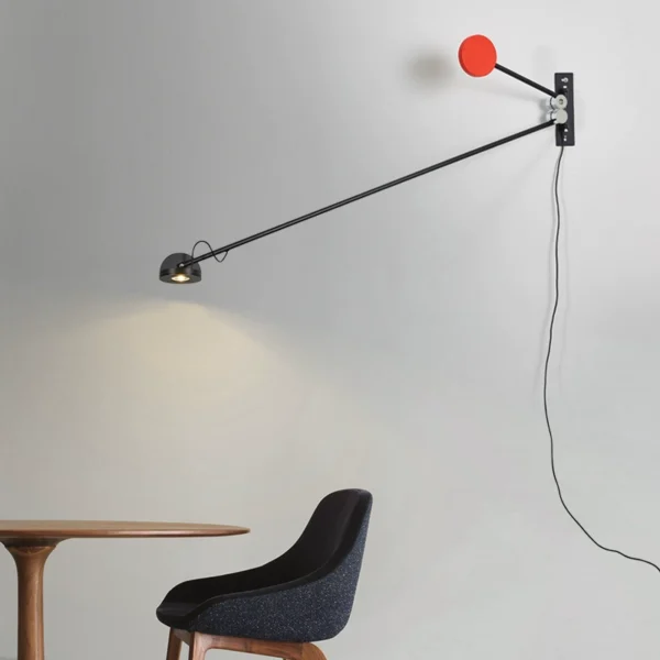 Minimalist Living Room Wall Lamp Nordic Bedroom Study Reading Decorative Rotating Rocker Long Pole Wall Lamp