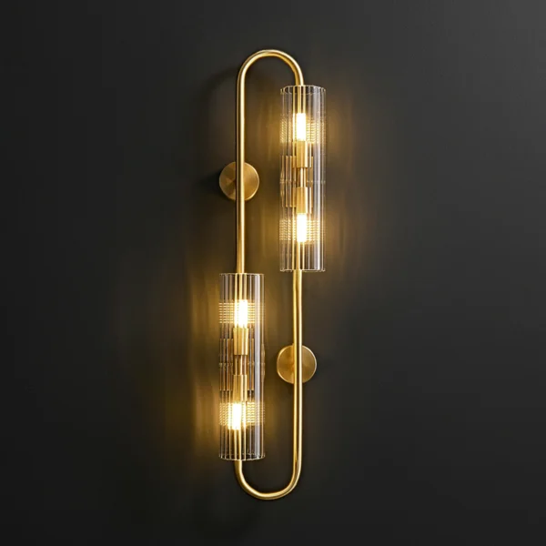 New Modern Luxury Designer Full Copper Wall Lamp Retro Post-Modern Creative Elegant Bedroom Living Room Sofa Background Wall Lighting