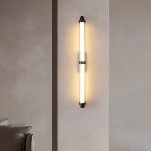 Modern Decorative Linear LED Wall Lamp for Home Living Room Bedroom Bathroom Nordic Glass Ribbed Mirror Wall Mounted Fixture