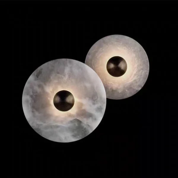 Designer Modern Minimalist Round Marble Creative Background Wall Light Living Room Dining Room Bedroom Corridor Lighting