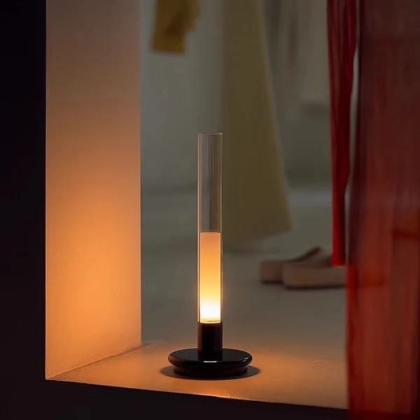 Nordic Modern Portable Rechargeable Candlelight Ambience Table Lamp for Restaurant Bar Hotel Guesthouse Outdoor Camping