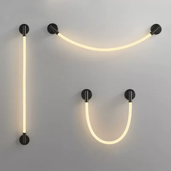 Modern Minimalist Creative Design Wall Lamp Nordic Living Room Bedroom Decoration DIY Soft Silicone Tube LED Wall Sconce Light