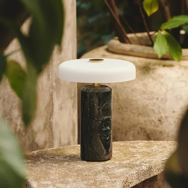 Portable Rechargeable Table Lamp Living Room Bedroom Bedside Marble Texture Premium Feel Ambience Light