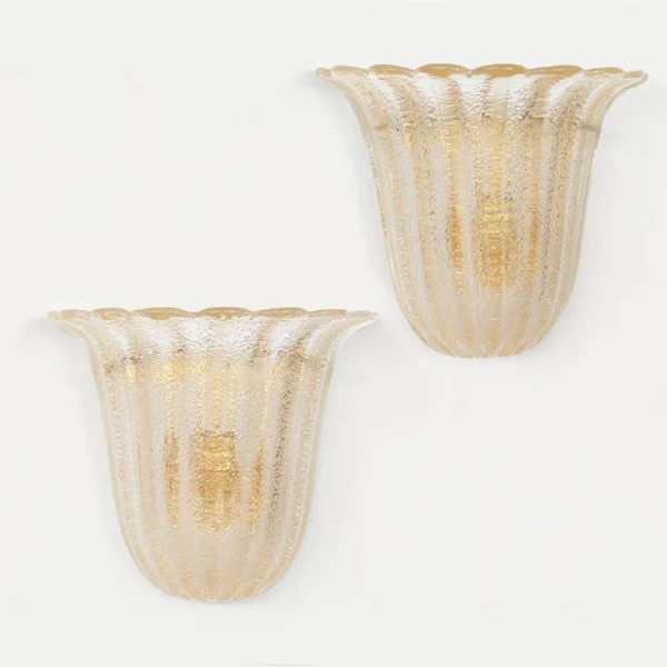 Luxury Scallop-Shaped Glass Wall Sconce for Hotel Living Room Bedroom Bedside