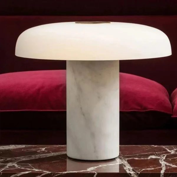 Minimalist Marble Table Lamp Nordic Designer Style Living Room Bedroom Bedside Art Mushroom Lamp Ornament Decorative Lamp