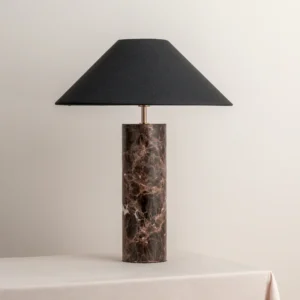 Designer Style Light Luxury Natural Marble Table Lamp for Villa Hotel Living Room Bedroom Bedside Decoration