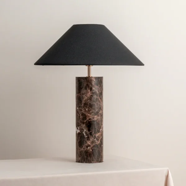Designer Style Light Luxury Natural Marble Table Lamp for Villa Hotel Living Room Bedroom Bedside Decoration