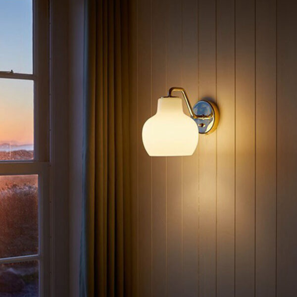 Copper Opal Glass Shade Double Head Wall Sconce Light Fixture Luxury Decorative Wall Light for Living Room Bedroom Hotel