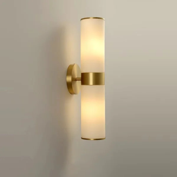Nordic Light Luxury All Copper Glass Wall Lamp for Living Room Background Wall Simple Modern Bedroom Bedside Lamp for Corridor Stairs Lighting Fixture