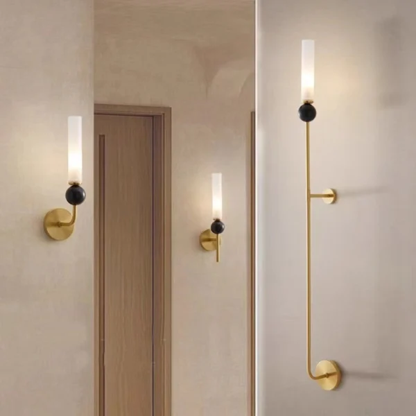 Luxury All - Copper Long - Rod Wall Lamp, LED for Hotel Guesthouse Passageway Corridor Living Room TV Wall Bedroom