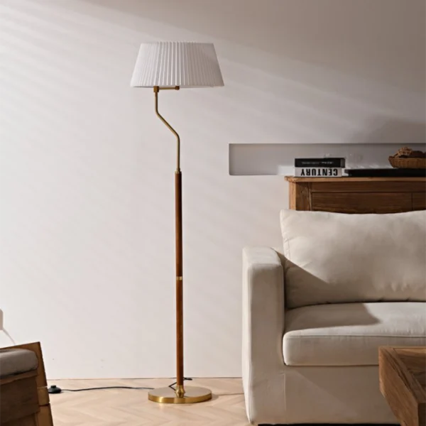 Japanese Wabi Sab Style Floor Lamp American Mid Century Vintage Creative Solid Wood Bedroom Bedside Floor Lamp