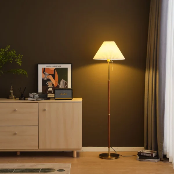 Pleated Floor Lamp Living Room Sofa Side Study Bedroom Bedside Light Luxury Creative Simple American Vintage Standing Table Lamp
