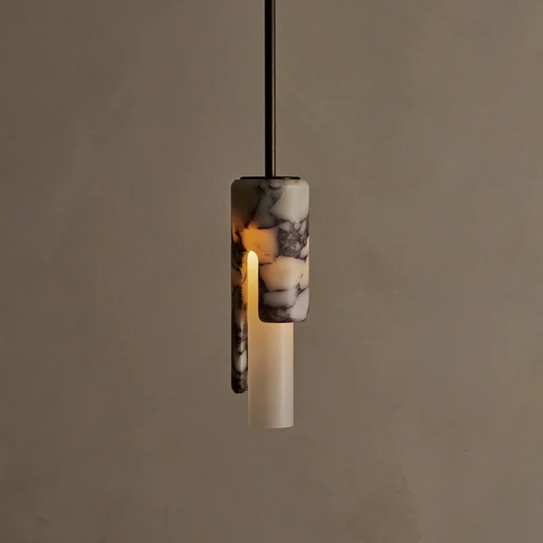 Modern Luxury Marble Pendant Ceiling Light Natural Stone LED Chandelier for Living Dining Room Restaurant Bedside Hanging Lamp