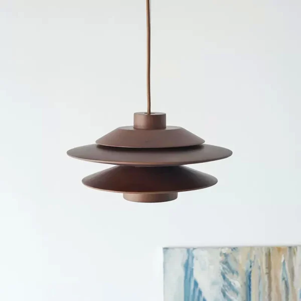 Single Cord Wooden Pendant Light Bedside Nordic Wood Ceiling Hanging Fixture for Bedroom Kitchen Island Dining Table Restaurant