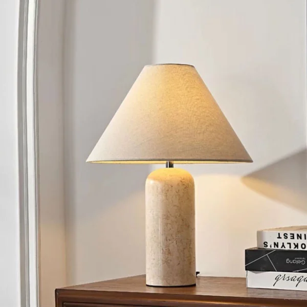 Nordic Home Decorative Marble Lamp Luxury Travertine Decorative Bedside Luxury Unique Antique Natural Stone Bedroom Table Lamps