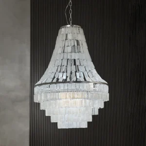 French Retro Living Room Shell Chandelier Italian Light Luxury Romantic Living Room Dining Room Bedroom High End SilverLeaf Lamp