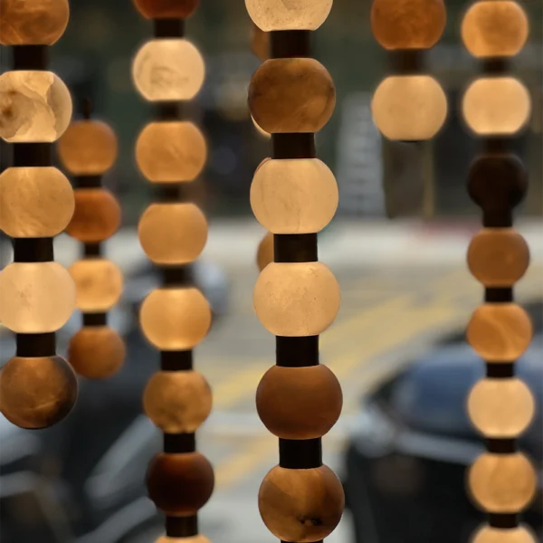Luxury Modern Artistic Pendant Alabaster Ball String Decorative Ceiling Hanging Light for Hotel Bedroom Showroom Clothing Store