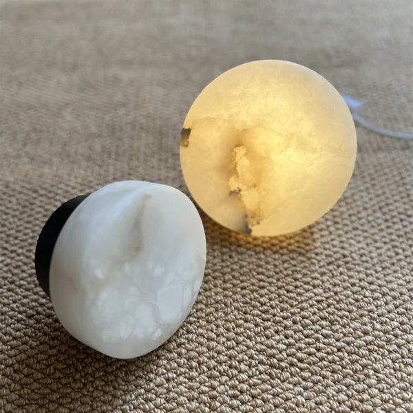 Spanish Natural French Alabaster Wall Light Nordic Designer Mid Century Living Room Bedroom Bedside Decor