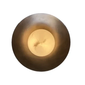Round Coffee Brown Postmodern Creative Wall Lamp for Living Room Art Bedroom Bedside Luxury Marble Decor